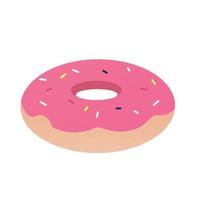 donut met roze glazuur vector