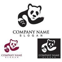 panda schattige beer logo dier zoogdieren modern is grappig vector icon