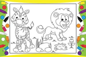 dieren cartoon kleuren voor kinderen vector