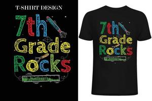 7e klas rock t-shirt design.1e dag op school t-shirt design. vector