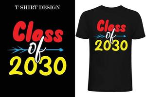 klasse van 2035 t-shirtontwerp. terug naar school t-shirt design.1e dag op school t-shirt design vector