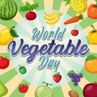 wereld groentedag poster met groenten en fruit