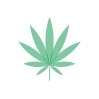 eenvoudig pictogram van cannabisblad silhouet sativa marihuana vector