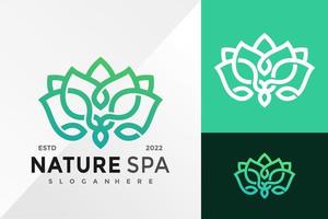 natuur lotus spa logo ontwerp vector illustratie sjabloon