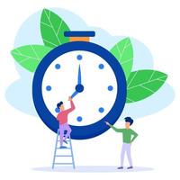 illustratie vector grafische stripfiguur van time management