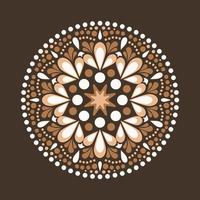 stip monochroom schilderij ontmoet mandala's. Aboriginal stijl van stippen schilderen en de kracht van mandala. decoratieve bloem vector