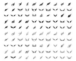 Vleugelembleem en symbool bedrijfsmalplaatiereeks 100 vectoren