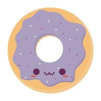 schattige paarse donut vector