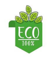 label 100 procent eco vector