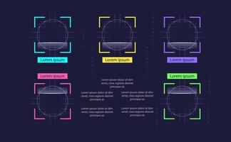 biometrische technologie infographic grafiek ontwerpelement set vector