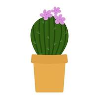 groene cactus in een pot. vector. in de stijl van handtekening. vector