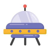 plat ontwerp van ruimteschip, ufo-pictogram vector