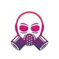 gasmasker pictogram, vector teken over white