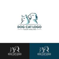 hond en kat logo ontwerp vector. vector