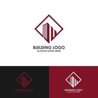 minimalistisch elegant gebouw logo ontwerp inspiratie vector