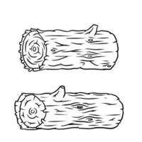 vector zwart-wit schets log. bouwmateriaal hout