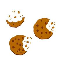 koekjes gegeten. hap van het dessert. broodkruimels. vector