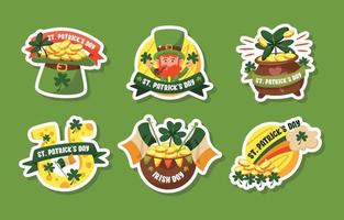 st. patrick's day klaver sticker collectie vector