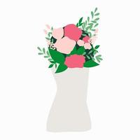 boeket van paarse en roze bloemen roos. voor ansichtkaarten en stickers vector