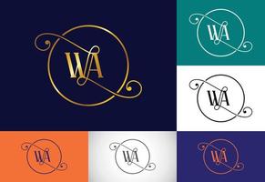 eerste monogram brief wa logo vector ontwerpsjabloon. wa brief logo ontwerp