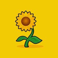 cartoon zonnebloem vector voor illustraties of stickers