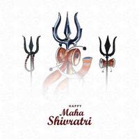 gelukkig maha shivratri heer shiva trishul kaartontwerp vector