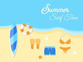 Zomervakantie, zomer strand poster vectorillustratie vector