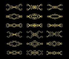 gouden randen elementen set collectie, ornament vector