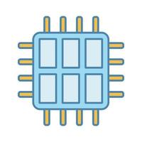 zes core processor kleur icoon. hexa-microprocessor. microchip, chipset. CPU. centrale verwerkingseenheid. computer, telefoon multi-core processor. geïntegreerde schakeling. geïsoleerde vectorillustratie vector