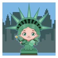 Cartoon standbeeld van Liberty illustratie vector