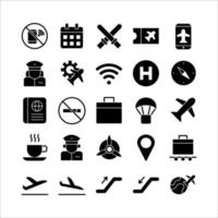 luchtvaart icon set vector solide voor website, mobiele app, presentatie, sociale media.