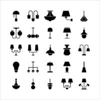 lamp icon set vector solide voor website, mobiele app, presentatie, sociale media.