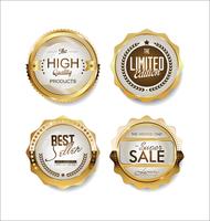 Luxe premium gouden insignes en labels vector