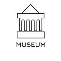 museumgebouw icoon. museum teken. symbool, icoon. kunstgalerie-logo. architectuur vector