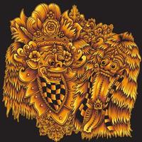 barong rangda illustratie. perfect voor merchandise, kleding, pin, enz. vector