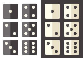 Flat dice icon vector pack