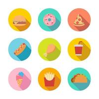 fast food pictogram vector