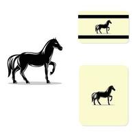 zwart paard silhouet logo vector