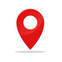 Pin-symbool Geeft de locatie van de GPS-kaart aan. vector
