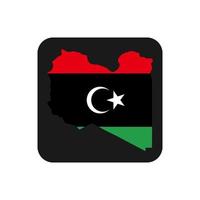 Libië kaart silhouet met vlag op zwarte achtergrond vector