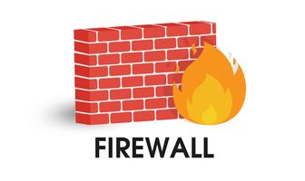 Netwerkfirewallpictogram. Illustratievector op witte achtergrond. vector