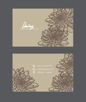 elegante minimale moderne ontwerpsjabloon voor visitekaartjes mock-up bloem op crèmekleur vector