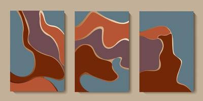 abstracte moderne gouden universele achtergrond instellen. minimalistische eigentijdse vormen vector design. elegante aardetinten kunst aan de muur.