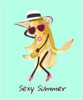 zomer sexy banaan cartoon illustratie vector