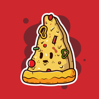 pizza sticker vector