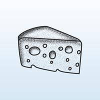 Cheese Slice Stipple Shading vector
