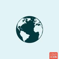 Earth planet icon mnimal ontwerp vector