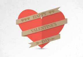 Papier Valentine hart vector achtergrond