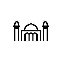 moskee overzicht pictogram. ramadan kareem vector