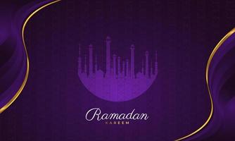 ramadan kareem achtergrond met moskee silhouet en abstract patroon. islamitische begroetingsbanner vector